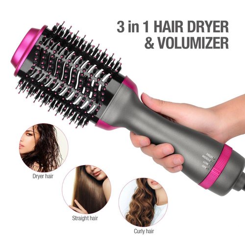 3-in-1 Hot Air Brush: Dryer, Styler & Volumizer in One Step